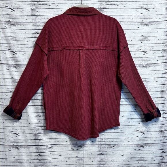 Sundance Waffle Knit Prudence Oversized Boho Shirt Jacket - Picture 2 of 9